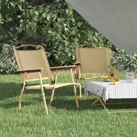 vidaXL Möbel Campingstühle 2 Stk. Beige 54x55x78 cm Oxford-Gewebe - Gartensessel 319484