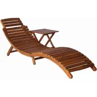 Syfax Sonnenliege mit Tisch Massivholz Akazie Braun
