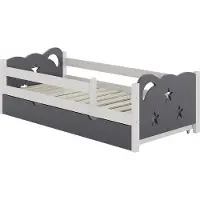 VitaliSpa Kinderbett Jessica Grau 80x160 cm mit Schublade, ohne Matratze, Model 40318