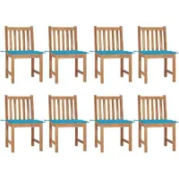 vidaXL "im Angebot" Gartenstühle 8 Stk. - bis 150 kg - mit Kissen Massivholz Teak - Stapelsessel CC3009