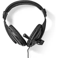 Nedis PC-Headset - Über Ohr - Stereo - 1x 3.5 mm / 2x 3.5 mm - Wegklappbares Mikrofon - Schwarz