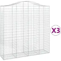 vidaXL "SALE 2026"Gabionen-Hochbeet - Blumenkasten - mit Hochbogen 3er-set - multifunktional& Moderne - 200x50x200/220cm Verzinktes Eisen - Beete Einfacher Aufbau DE9453288