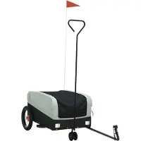 Syfax Fahrradanhänger Schwarz und Grau 30 kg Eisen