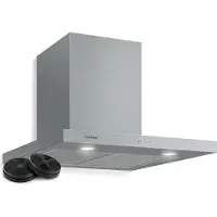 Klarstein Limelight Dunstabzugshaube - Edelstahl Wandhaube, Abzugshaube mit 3 Leistungsstufen, 600 m³/h, Digitalanzeige, LED-Beleuchtung, 64 dB, 60 cm Breite, silber