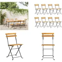 vidaXL Klappbare Gartenstühle 8 Stk. Stahl und Massivholz Akazie - Gartenstuhl - Gartenstühle - Stuhl - Essstuhl