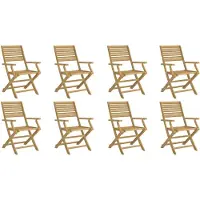 vidaXL Gartenstühle 8 Stk. Klappbar 54,5x61,5x86,5cm Massivholz Akazie