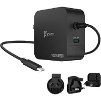 J5CREATE - 102W GaN PD USB-C 2-Port Charger, Interchangeable AC Plugs