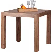 Wohnling Esstisch MUMBAI Massivholz Akazie 80 cm Esszimmer-Tisch Holztisch Design Küchentisch Landhaus-Stil dunkel-braun