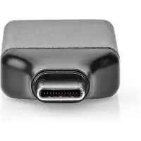 Nedis USB-C Adapter - USB 3.2 Gen 1 - USB-C Stecker - DisplayPort Buchse - 4K@60Hz - Rund - Vernickelt - Grau / Schwarz - Umschlag