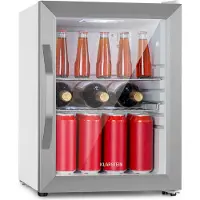 Klarstein Beersafe Crystal White Bierkühlschrank, Getränkekühlschrank mit Glastür, Kühlschrank, Flaschenkühlschrank mit 33 Liter