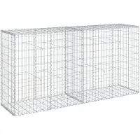 vidaXL Gabione mit Deckel 200x50x100 cm Verzinktes Eisen
