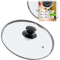 Kadax Topfdeckel "Caserta", Universaldeckel aus Glas mit Schwarzmatt griff, 22 cm
