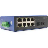 Digitus Industrieller 8 + 2-Port Gigabit Ethernet PoE Switch, Unmanaged, Gigabit Ethernet (10/100/1000), Vollduplex, Power over Ethernet (PoE)