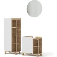 Vicco Badmöbel-Set Karen Sonoma/Weiß 3 Teile, Model 40785