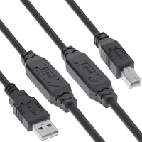 InLine USB 2.0 Aktiv-Kabel, USB-A Stecker zu USB-B Stecker, 12.5m, 12,5 m, USB A, USB B, USB 2.0, 0,48 Gbit/s, Schwarz