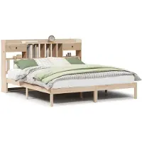 Syfax Massivholzbett mit Regal ohne Matratze 180x200 cm Kiefernholz