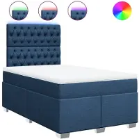 vidaXL Boxspringbett mit Matratze Blau 120x200 cm Stoff
