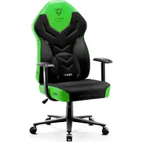Diablo X-Gamer 2.0 Gaming Stuhl Bürostuhl Stoffbezug Ergonomisches Design Lendenwirbelkissen Softpadauflage (Schwarz-Grün)