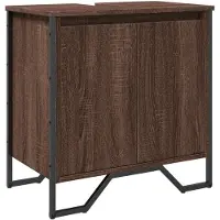 vidaXL Waschbeckenunterschrank Braun Eichen-Optik 60x35x60 cm
