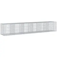 vidaXL Gabione mit Deckel 600x100x100 cm Verzinktes Eisen