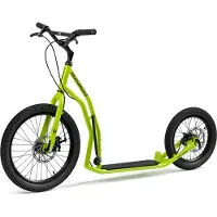 Yedoo Mezeq Roller Scooter Tretroller / Dogscooter - für Erwachsene und Teenager, bis 150 kg, mit Luftreifen 20/16, Scheibenbremsen und verstellbarem Lenker Grün