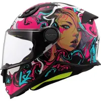 LS2 Kinder Motorradhelm LS2 FF812 KID Cyberg Undurchsichtiges Cyan-Violett größe S