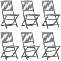 vidaXL Möbel Klappbare Gartenstühle 6 Stk. mit Sitzkissen Massivholz Akazie - Gartenstühle 3065443