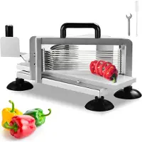 Vevor Kommerzieller Tomatenschneider, 3/8 Zoll Tomatenschneider, Hochleistungs-Tomatenschneider aus Edelstahl, Manueller Gemüseschneider, zum Schneiden von Tomaten, Gurken, Bananen