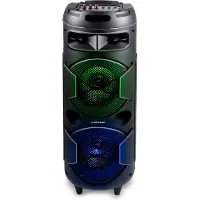 Dunlop Bluetooth Lautsprecher MW-538 - 2 x 10W - mit FM Radio und AUX/MIC Eingang - Eingang für TF Karte und (Micro)USB - LED Beleuchtung - Schwarz