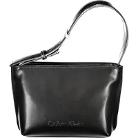 Calvin Klein Nachhaltige schwarze Schultertasche für Damen mit Logo und Reißverschluss