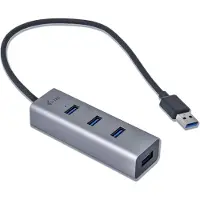 ITEC i-tec Metal USB 3.0 HUB 4 Port, USB 3.2 Gen 1 (3.1 Gen 1) Type-A, USB 3.2 Gen 1 (3.1 Gen 1) Type-A, 5000 Mbit/s, Grau, USB, 96 mm