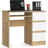 Akord Furniture Factory IP0PBIUARTBIA008, Gerade, Rechteckige Form, Matt, Weiß, Eichenfarben, 3 Schublade(n), 500 mm