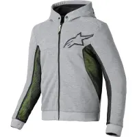 Alpinestars Chrome Air Sport Motorrad Zip Hoodie, hellgrau/schwarz/neon-gelb, XL