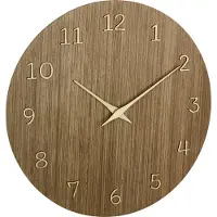 TFA-Dostmann Wanduhr - dunkles Naturholz - D30 cm - Holz - Wanduhr - rund