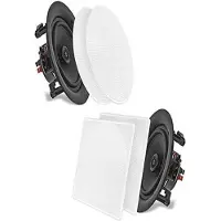 Pyle Deckeneinbaulautsprecher, 16.5cm Deckenlautsprecher Bluetooth, Hochtöner, Flacher Woofer, 200W- 2 Wege Wandlautsprecher, Ceiling Speaker-für Büro