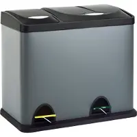 SVITA TC2Combo26 Mülleimer Trenneimer Abfalleimer Grau Papierkorb (8l + 18l)