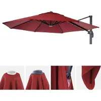 Mendler Sonnenschirmbezug MCW-A96, 8 Streben rund Ø3m 220g/m² Polyester, Ersatz-Bezug z.B. für Ampelschirm MCW-A96 bordeaux