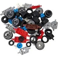 LEGO City 15 Achsen mit Raedern bunt gemischt NEU! Teile 45