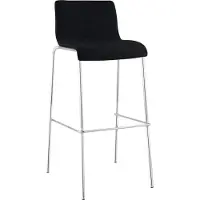 CLP Barhocker Hover stapelbar Stoffbezug Vierfußgestell bis 150 kg schwarz Gestell Farbe chrom