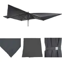 Mendler Ersatz-Bezug für Luxus-Sonnenschirm MCW-A37, Sonnenschirmbezug Ersatzbezug, 3x3m (Ø4,24m) Polyester anthrazit