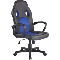 CLP Gaming Bürostuhl Elbing höhenverstellbar und drehbar | Farbe schwarz/blau