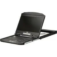 Aten CL3700NW UK Kurze Tiefe Single Rail 18,5"-LCD Konsole (USB HDMI), UK-Layout