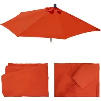 MCW Ersatz-Bezug für Sonnenschirm halbrund Parla, Sonnenschirmbezug Ersatzbezug, 270cm Stoff/Textil UV 50+ terracotta