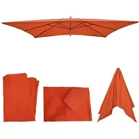 Mendler Ersatz-Bezug für Holz-Sonnenschirm Lissabon 2x3m, Sonnenschirmbezug Gartenschirmbezug terracotta