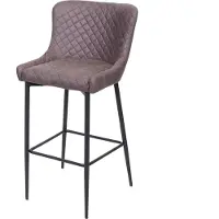 Mendler Barhocker HWC-H79, Barstuhl Tresenhocker, Vintage Metall Fußablage Stoff/Textil dunkelgrau