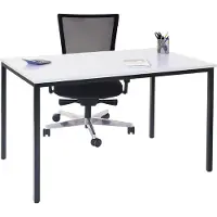 Mendler Schreibtisch Braila, Konferenztisch Bürotisch Seminartisch, 120x80cm MDF weiß