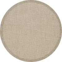 Carpetsale24 In & Outdoor Teppich Terrasse Balkon Küchenteppich Wetterfest Sisal Optik Flachgewebe Einfarbig mit Struktur, Grösse: 120 cm Rund