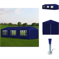 vidaXL Partyzelt 3x9 m Blau - Pavillons & Partyzelte