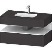 Duravit Einbauwaschtisch-Möbel-Set Qatego 100x55x60cm, w m/Grap matt, Konsolen-Waschtischunterbau
