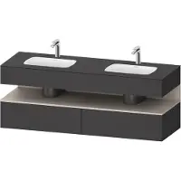 Duravit Einbauwaschtisch-Möbel-Set Qatego 160x55x60cm, Konsolen-Waschtischunterbau, Tau m/Grap ma